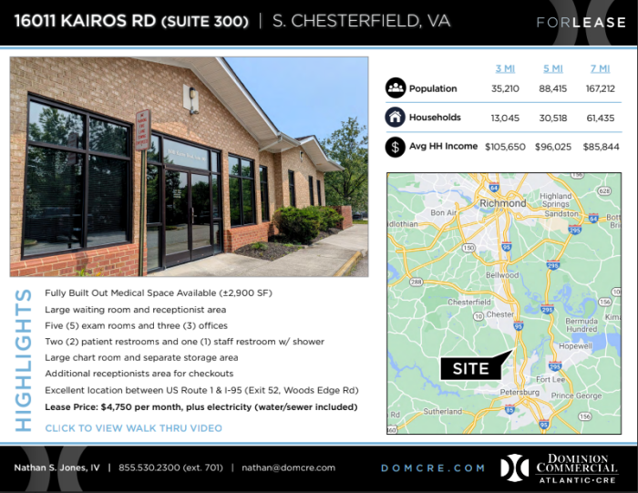 16011 Kairos Road, South Chesterfield, Virginia, ,Office,For Lease,16011 Kairos Road,1224